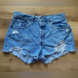 Levi’s 501 Classic Ripped Denim Shorts